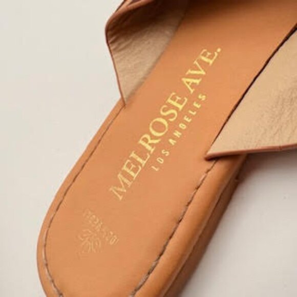 Melrose Ave Zebra Print Crisscross Slide Sandals Tan/Black Women’s Size 7 - Picture 7 of 8